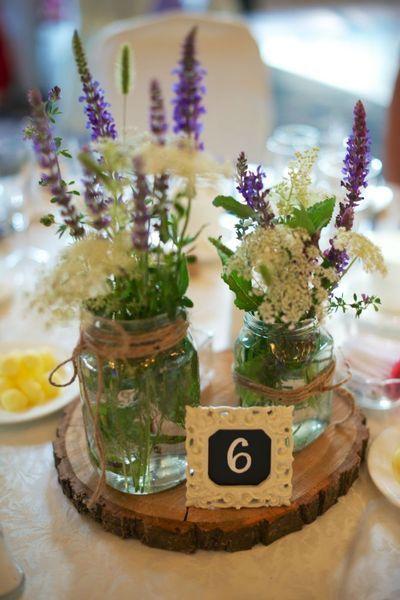Kijiji: Wooden Rustic Wedding Centerpieces - Oak Could just do this at home on the kitchen table minus the #.
