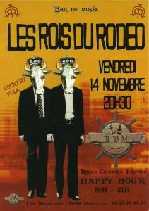 Pour sa nouvelle programmation, Le Bar du Musée vous invite vendredi 14 novembre au concert gratuit des ROIS DU RODÉO ! Venez découvrir nos bières, nos rhums, et déguster nos tapas tout en écoutant leurs chansons aux couleurs country-folk. Happy hour de 19h à 21h, concert à 20h30. Adresse : 1 rue Montpellieret, 34000 Montpellier https://www.facebook.com/pages/Le-Bar-du-Musée/1463115953945566 Contact : 06 15 38 05 41 - lebardumusee@outlook.fr LES ROIS DU RODÉO (Chansons Folk - Montpellier) Sous fond d’épisodes cévenols et d’ambiance western, Les Rois du Rodéo chantent une country-folk acoustique, chaude et envoûtante. Leurs 