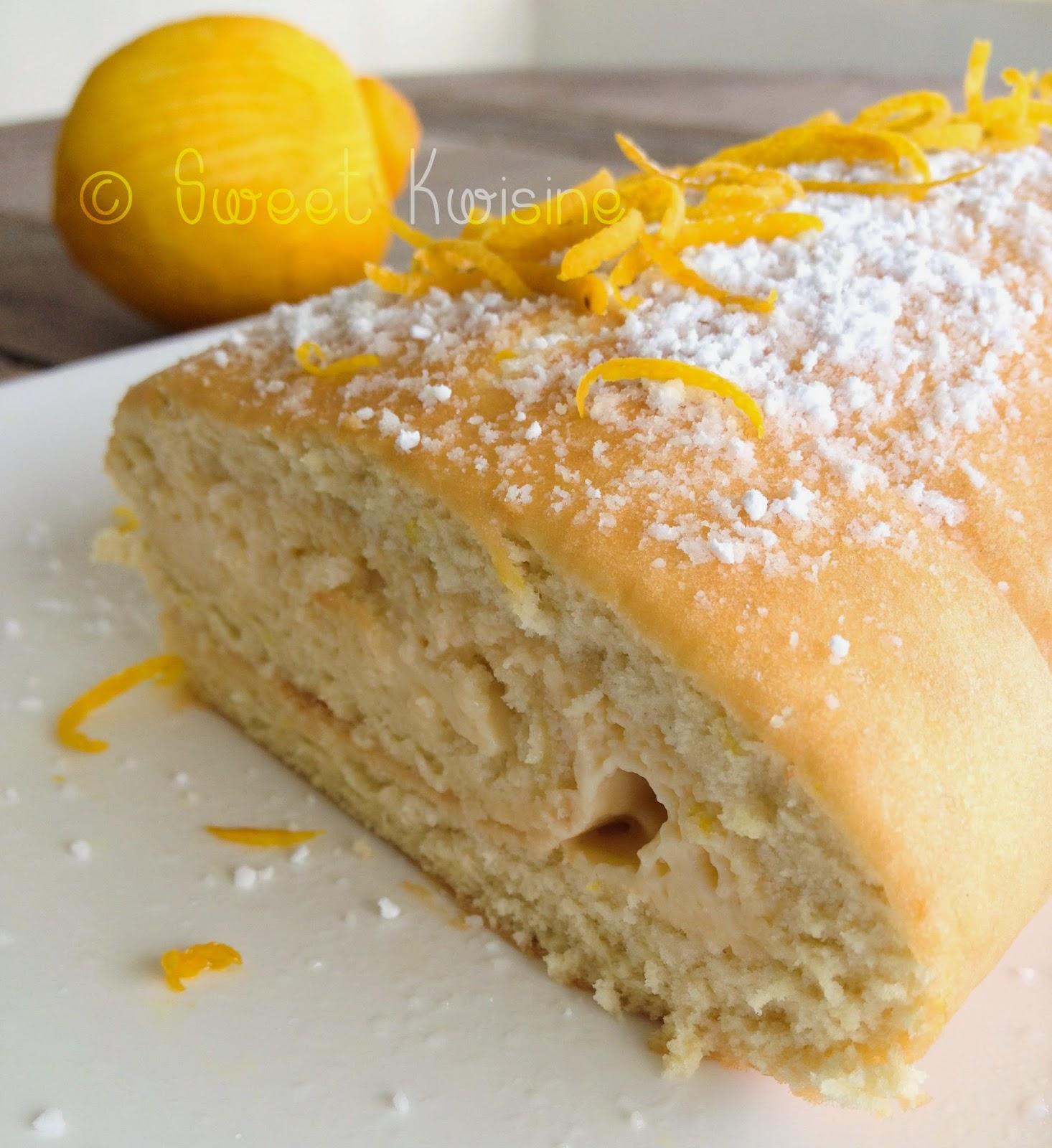 sweet kwisine, gâteau, génoise, roulé, bûche, citron, lemon curd, citron, crème, oeuf