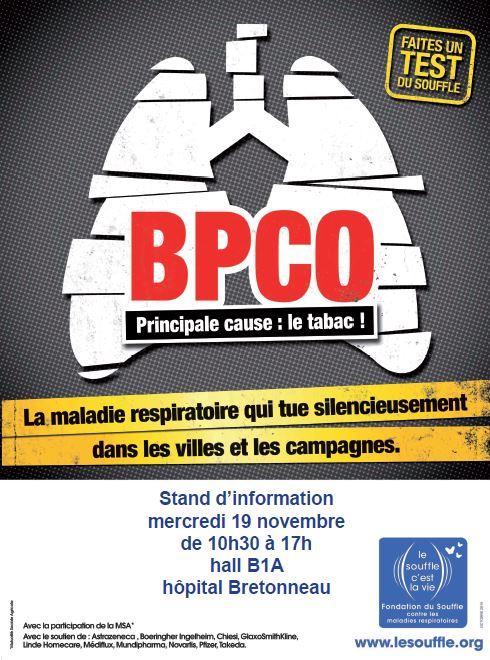 Journée mondiale de la BPCO : Mercredi 19 novembre 2014 – CHRU Tours