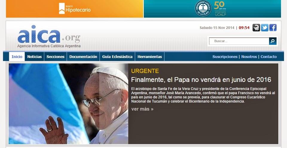 Le Pape François ne viendra pas à Tucumán fêter le Bicentenaire [Actu]
