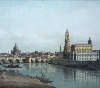 Bellotto Canaletto Dresde vue de la rive droite de l'Elbe d