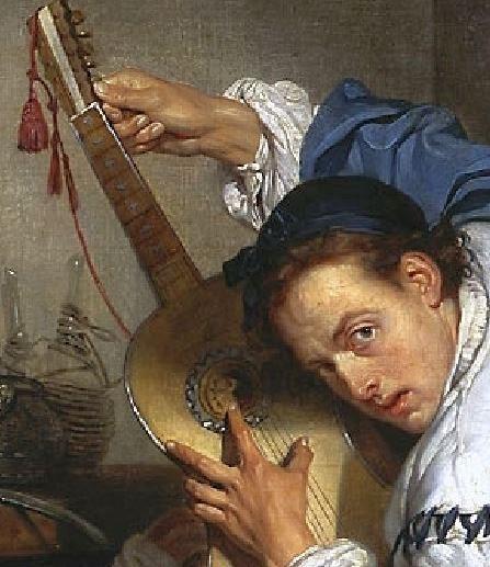 Greuze le_guitariste_dit_un_oiseleur mains