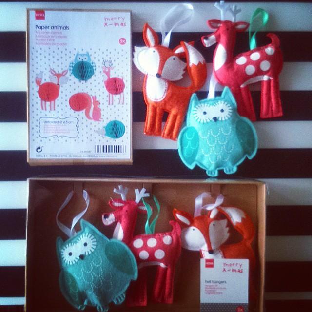 Les décorations de #Noël sont arrivées chez #Hema.  Je répète LES DÉCORATIONS DE NOËL SONT ARRIVÉES CHEZ HEMA #Alerte #paperanimals #felthangers #xmas