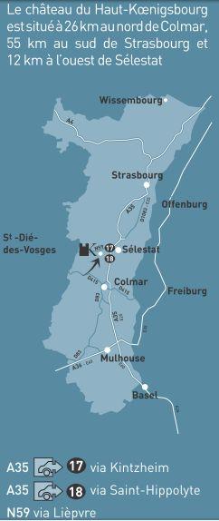 Plan d'accès au château du Haut-Koenigsbourg