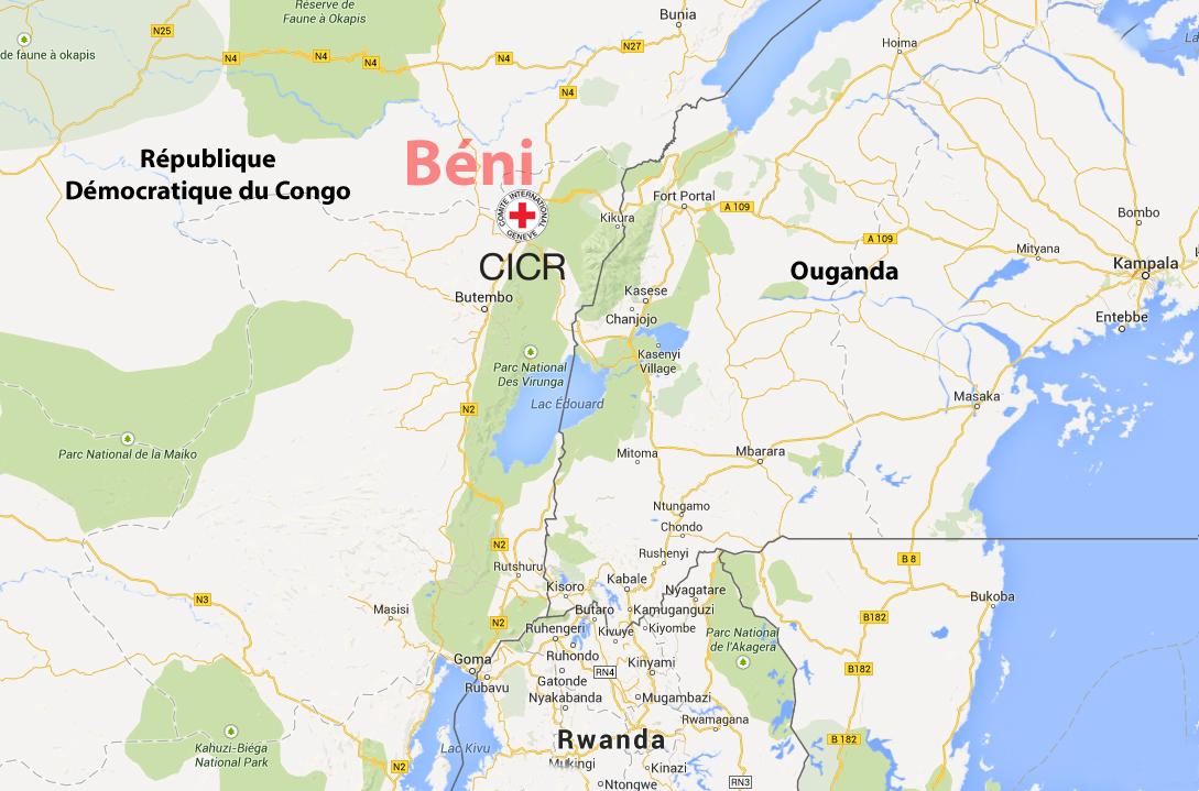Carte Nord Kivu - RDC - Béni