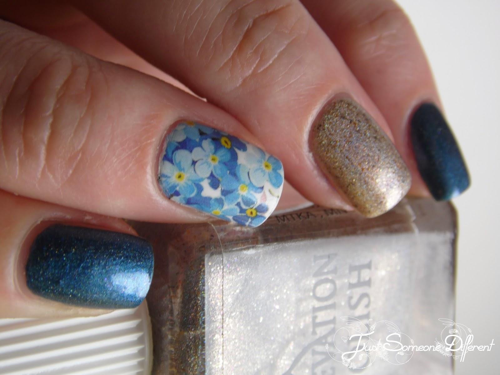 Peacock, glitters and flowers