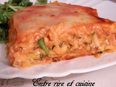 Lasagnes aux Courgettes et Tofu - Sauce tomate/lait de coco