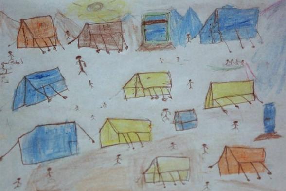 dessins enfants syriens réfugiés dans des camps en Jordanie et au Liban