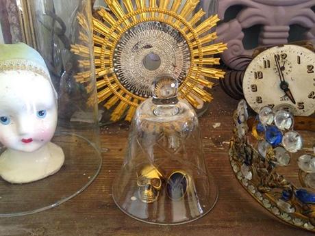  cloches en verres ciselés vintage - cabinet de curiosités