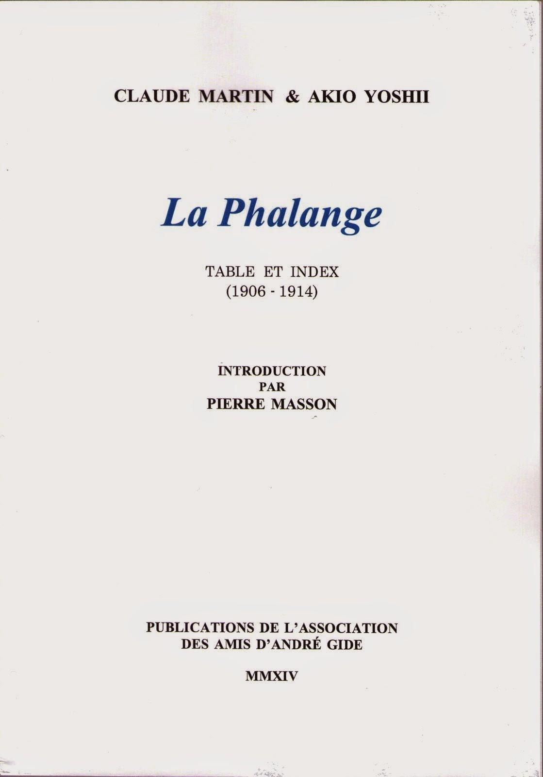 Un index pour La Phalange