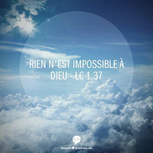 Rien n'est impossible à Dieu