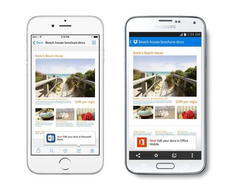 dropbox ios android microsoft office 600x500 Vous pouvez utiliser Microsoft Office depuis Dropbox pour iOS et Android
