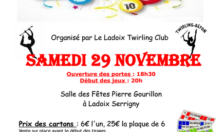 Loto Twirling club à Ladoix le 29 novembre