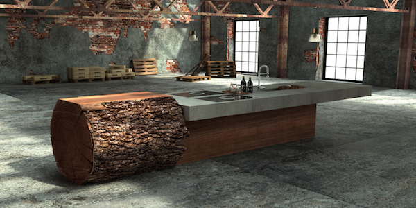DESIGN : Oak & concrete kitchen by Werkhaus