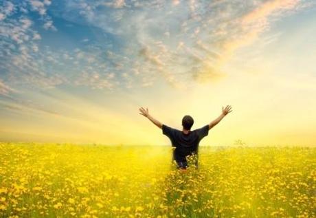 man in yellow field