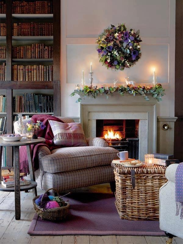 Une Semaine, Une image nook Noël guirlande douillet couronne confortable cheminée 