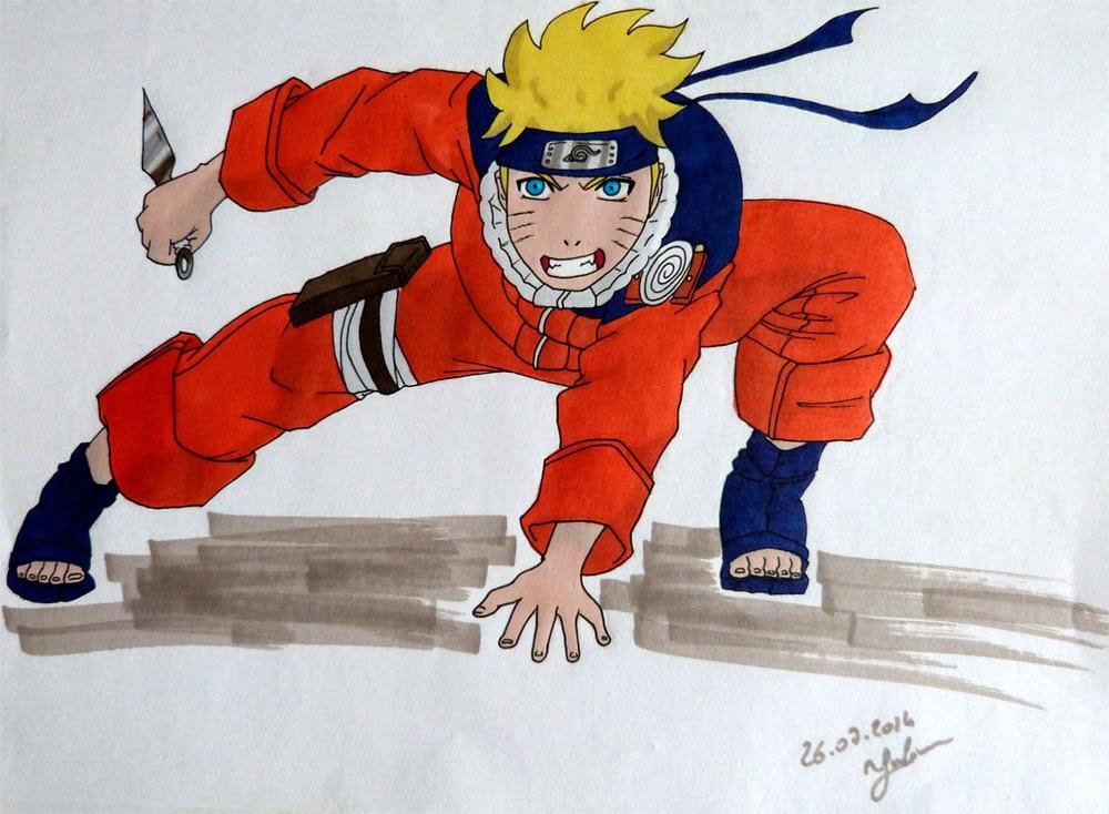 Naruto coloré aux promarkers