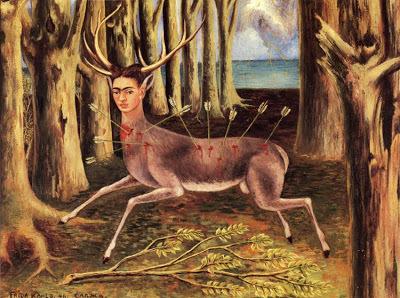 Frida Kahlo, le cerf blessé, huile sur masonite,1946,