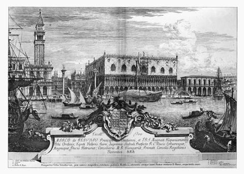 Marieschi - Veduta di Venezia con dedica da magnificentiores i stato