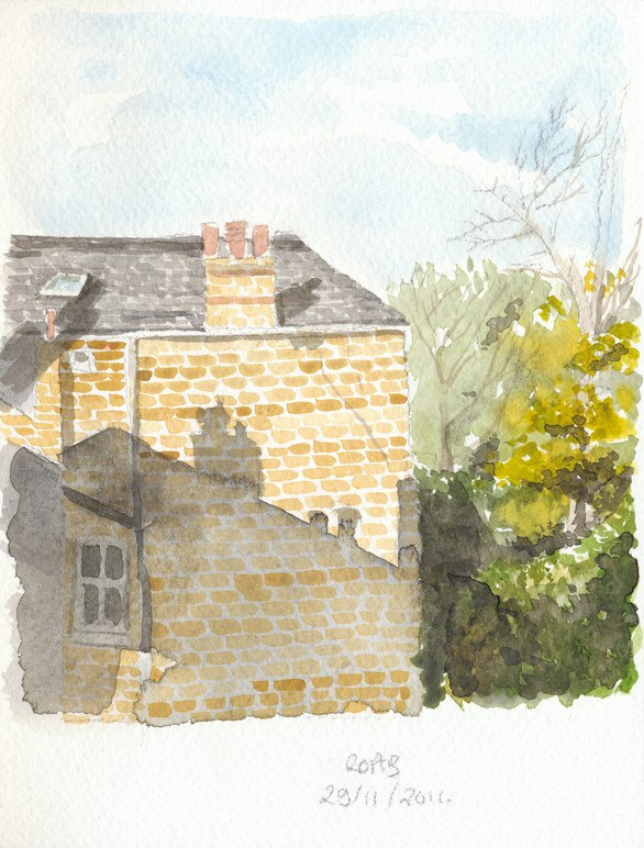 Vue de la petite chambre - aquarelle