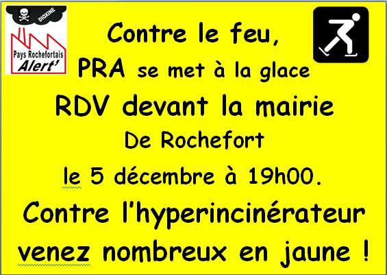 HYPER INCINERATEUR ECHILLAIS  Manifestation le 5  décembre à 19 h devant la mairie de Rochefort