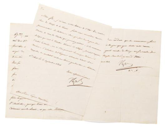 NAPOLÉON Ier Ensemble de 2 lettres signées, adressées au prince Eugène