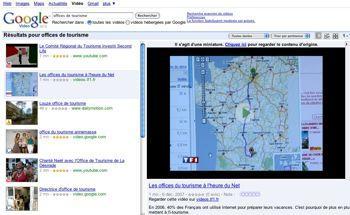 Google universal search google.fr etourisme.info e-tourisme.info