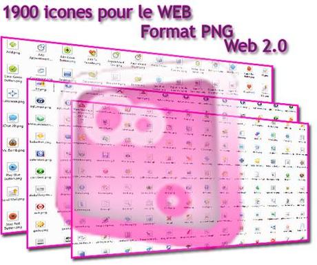 Pack de 1900 icones PNG Gratuites + 40 PSD d'icones