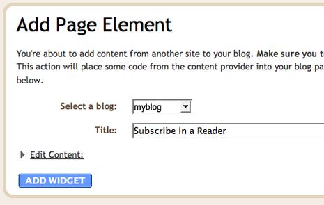 Ajouter le widjet (dernière étape)