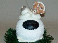 Boule de Noël avec bébé personnalisable en porcelaine froide