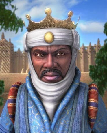 Kanga moussa, plus puissant empereur malien. On dit qu'il fut l'homme le plus riche ayant jamais vécu, à parité avec notre époque sa fortune était estimée à 400 milliard de dollars