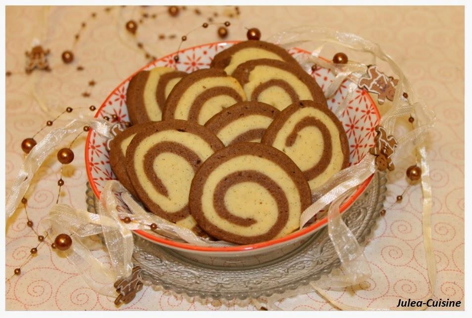 Biscuits spirales chocolat et vanille {Bredele de Noël}