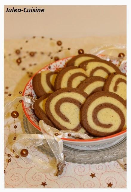 Biscuits spirales chocolat et vanille {Bredele de Noël}