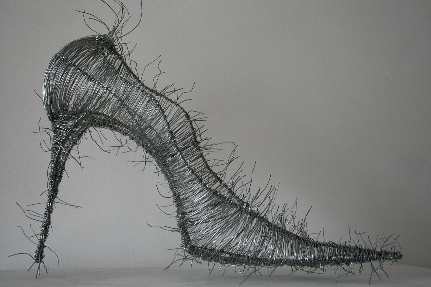 Armelle Blary – chaussure – 2008 sculpture fil de fer