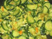 Courgettes surimi curry