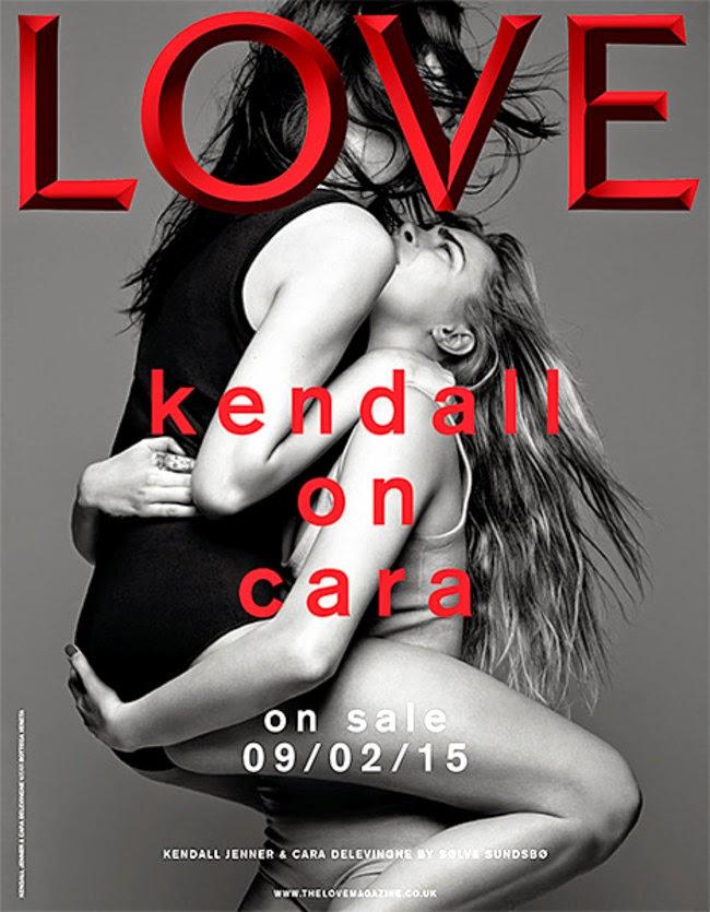 Kendall Jenner et Cara Delevingne font couverture commune pour Love Magazine....