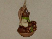 Suspension avec ourson en porcelaine froide