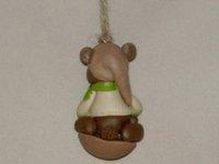 Suspension avec ourson en porcelaine froide