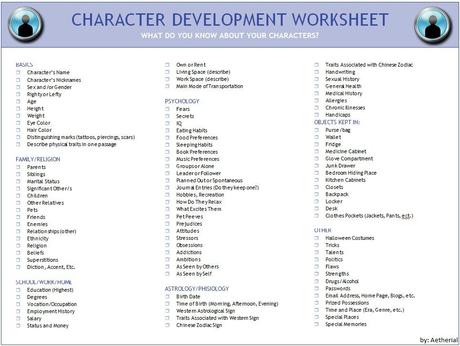 Character dvpt worksheet