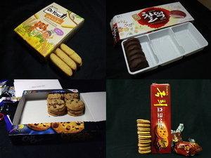 Différents types de biscuits avec leurs emballages 