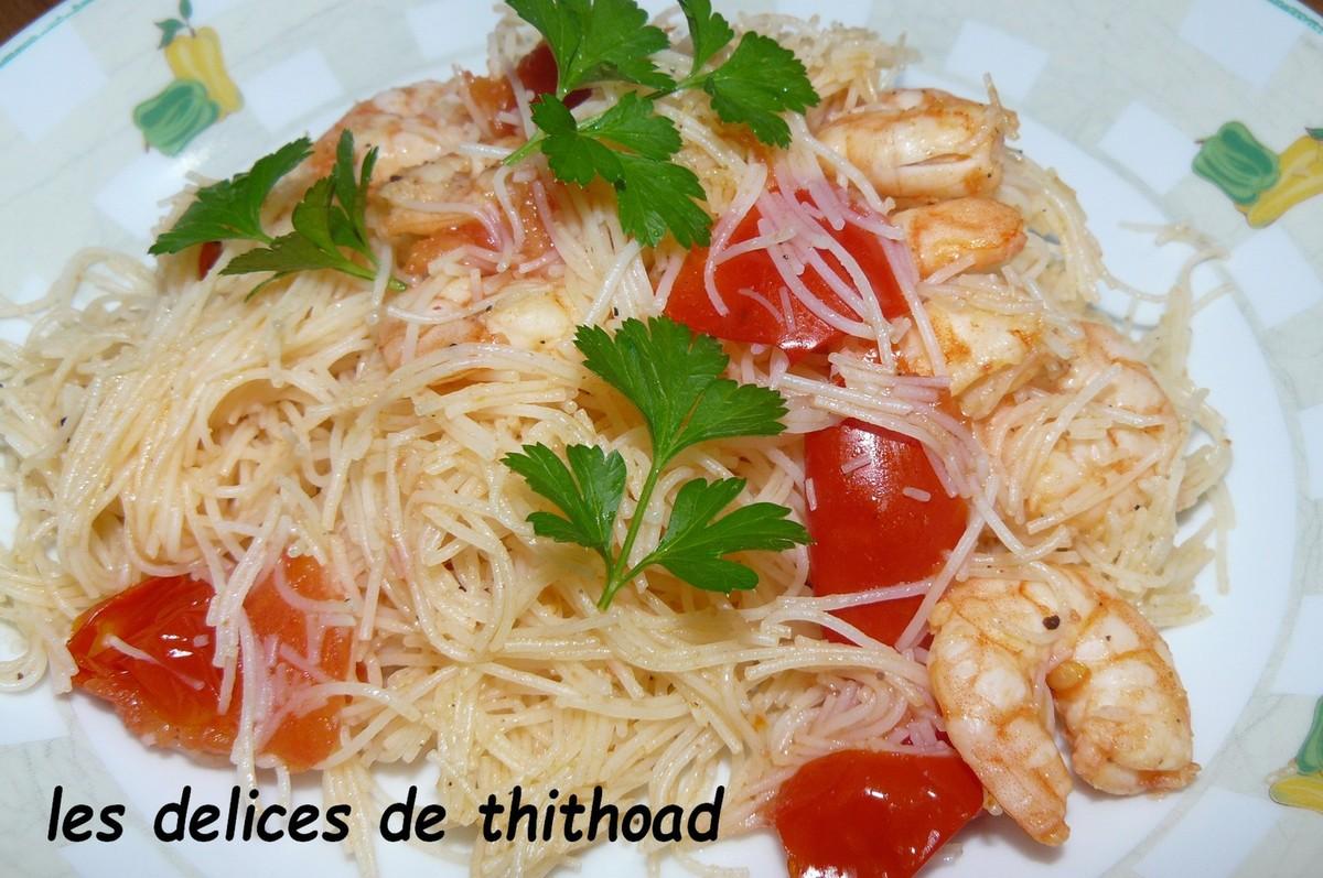 vermicelles de riz aux crevettes