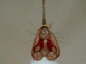 Boule Noël avec lapinou porcelaine froide