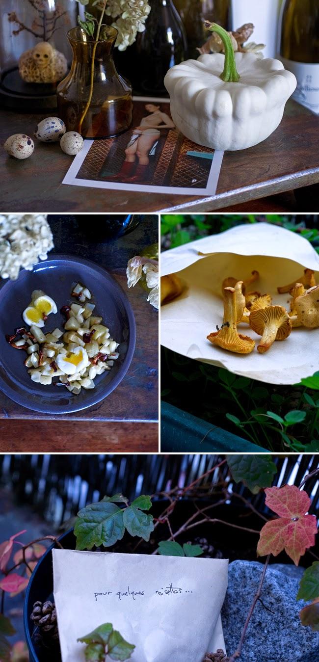 Girolles et pâtisson, parce que c'est encore un peu l'automne