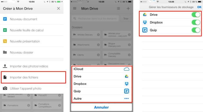 Google Drive pour iPhone et iPad importez des fichiers provenant de Dropbox et iCloud 1 700x388 Google Drive pour iPhone et iPad : importez des fichiers provenant de Dropbox et iCloud