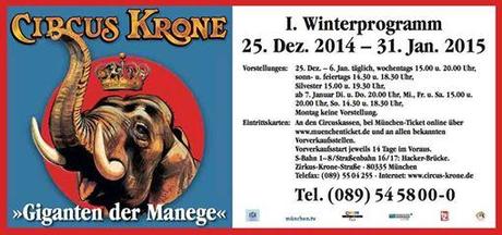 Le 25 décembre, le Cirque Krone ouvre sa saison d'hiver à Munich avec un tout nouveau programme.