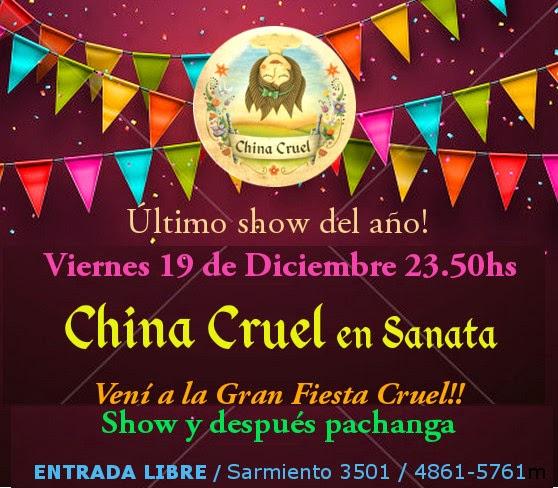 Le dernier show de China Cruel au Sanata Bar ce vendredi [à l'affiche]
