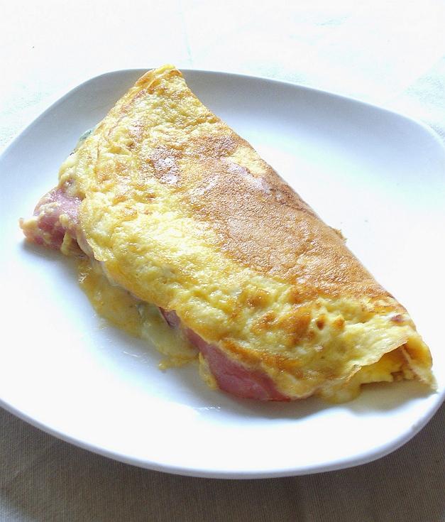 omelette au bacon et au bleu