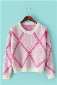 Plaid manches longues pull col rond
