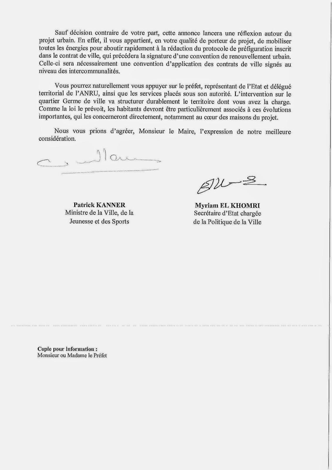 Renouvellement urbain : les ministres écrivent au maire de Val-de-Reuil